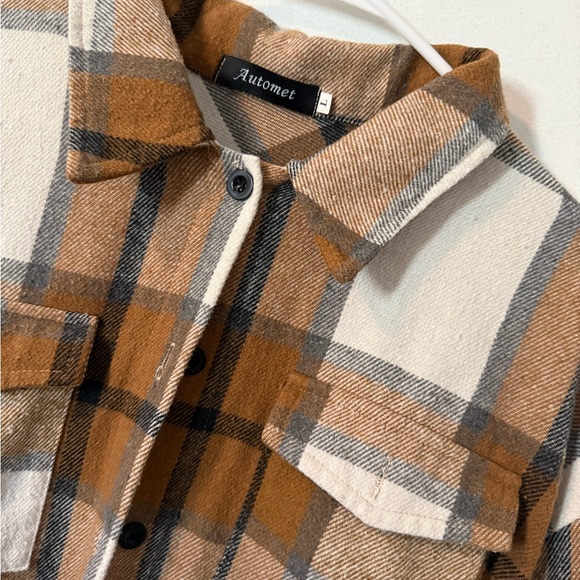 Plaid Button-Up Shacket - Picture 3 of 3